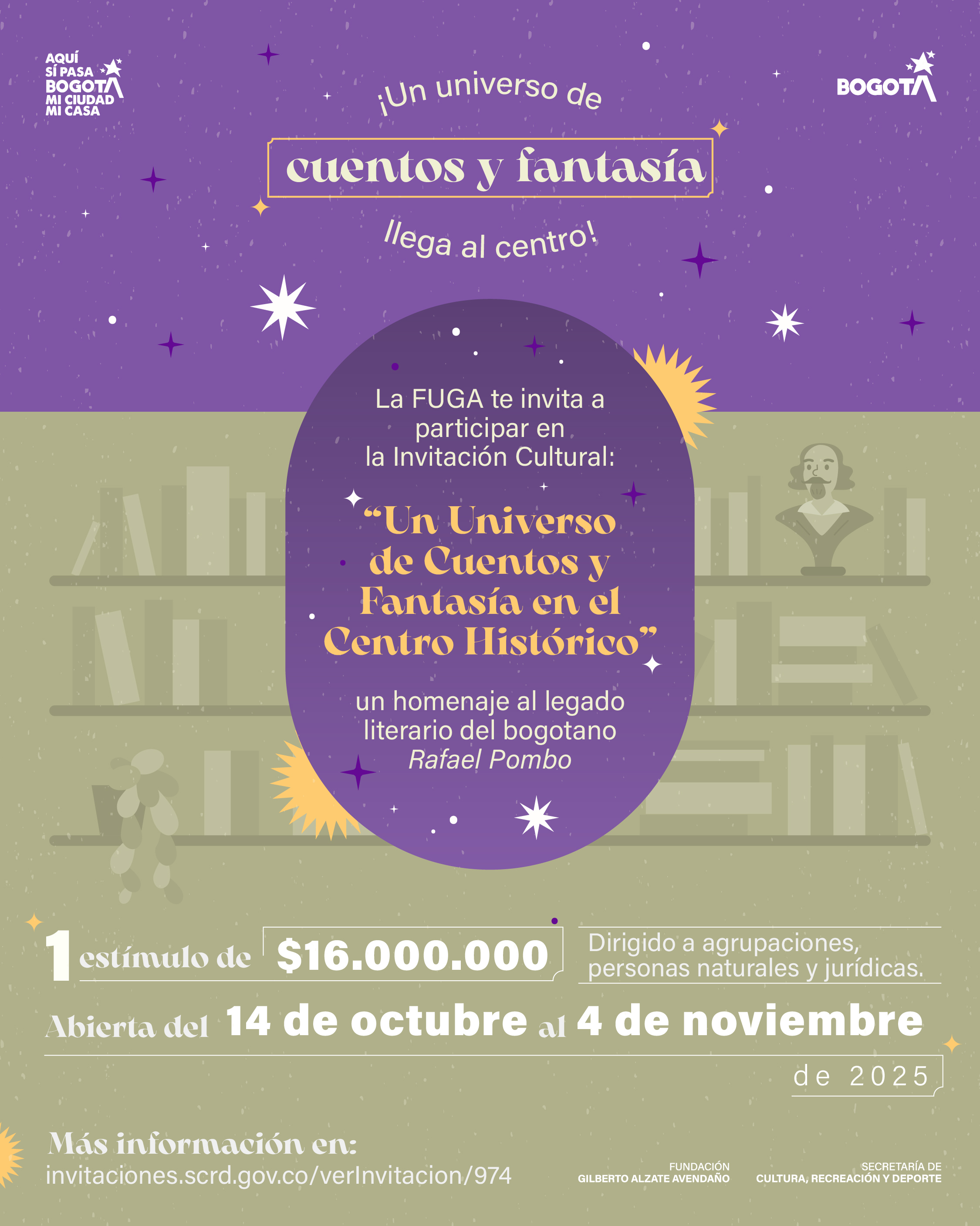 Invitación universo cuentos fantasía Rafael Pombo