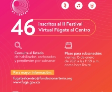 Inscritos Segundo Festival Virtual Fúgate al Centro