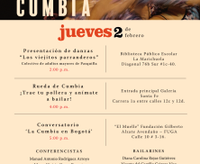 Cartel con programación del día nacional de la Cumbia 2023