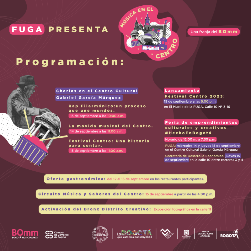 La FUGA y el BOmm y se toman el centro de Bogotá con música, charlas y emprendimientos