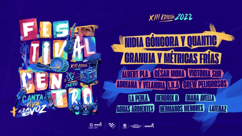 Conoce el cartel internacional y nacional del Festival Centro 2022 que se realizará del 20 al 23 de enero