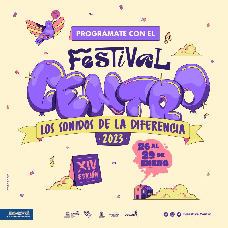 Cartel con Logo del Festival Centro 2023 - Los sonidos de la diferencia
