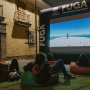 Actividad de Cine en la callé 10 de la FUGA