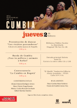Cartel con programación del día nacional de la Cumbia 2023